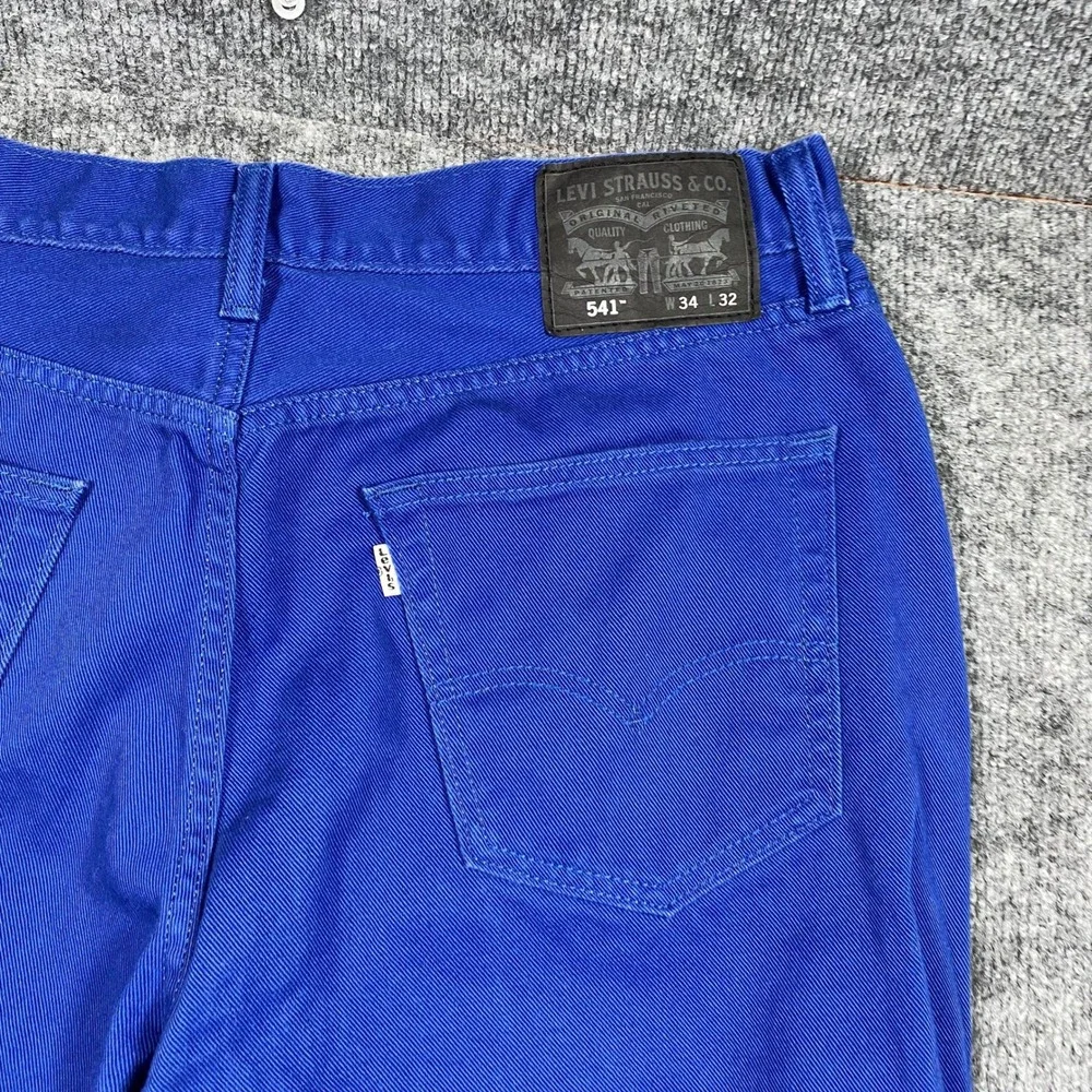 Levis‎ 541 Athletic Taper Jeans Mens 34x32 Cobalt Royal Blue Twill Pants 18181